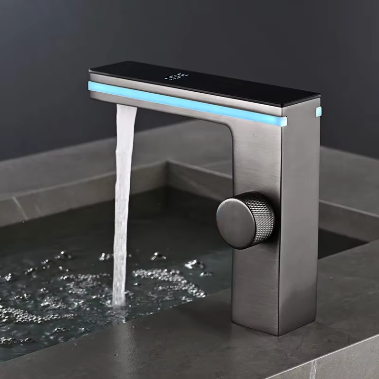 Robinet de Lavabo LED avec Affichage Température – Mitigeur Eau Chaude/Froide en Laiton – Robinet Salle de Bain Intelligent