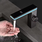 Robinet de Lavabo LED avec Affichage Température – Mitigeur Eau Chaude/Froide en Laiton – Robinet Salle de Bain Intelligent