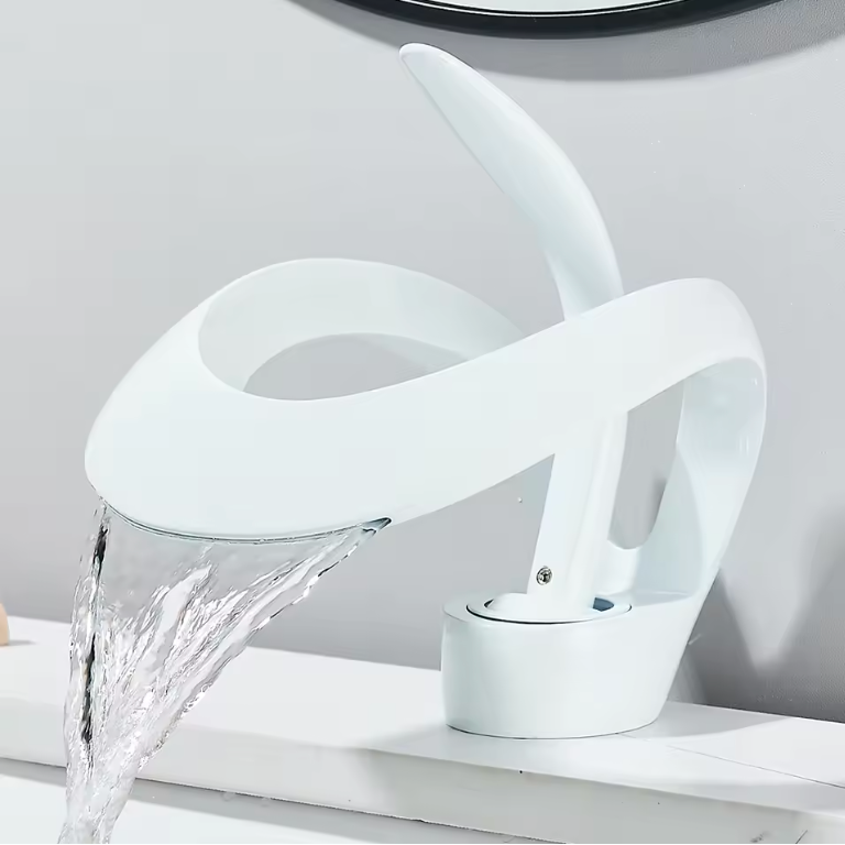Robinet de Lavabo Cascade Chrome – Mitigeur Salle de Bain Eau Chaude/Froide