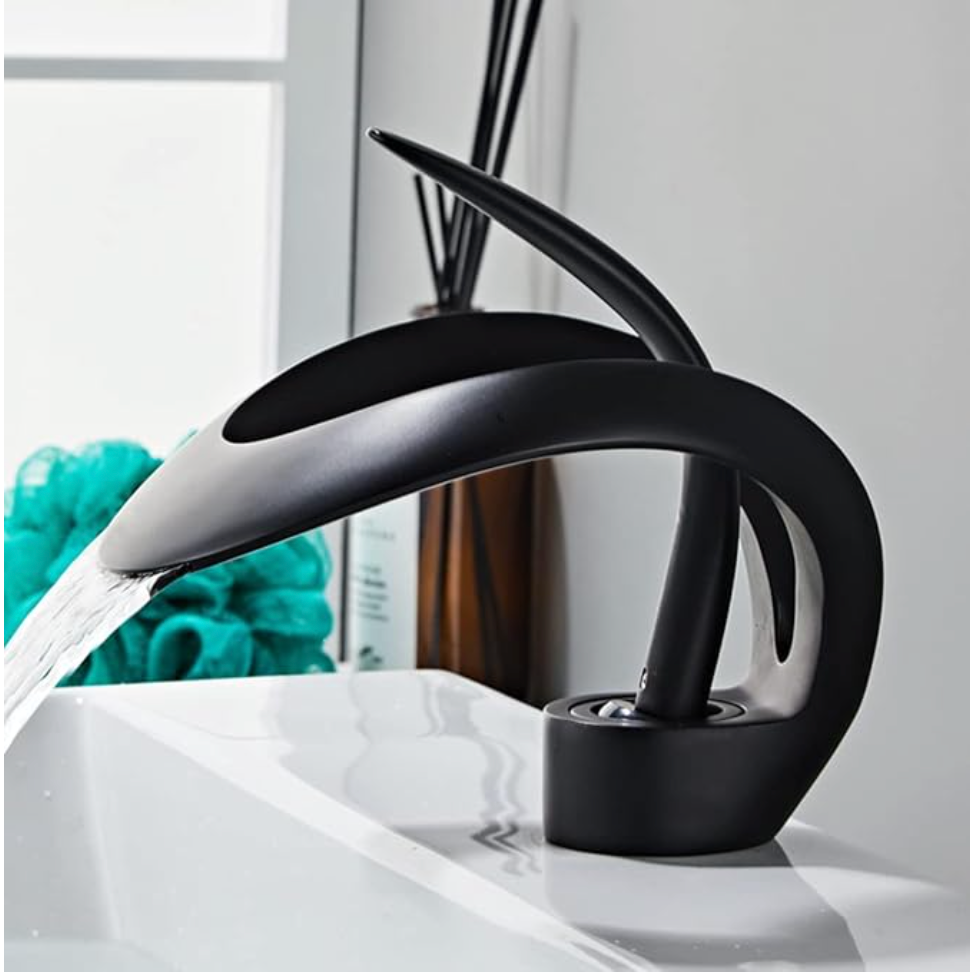 Robinet de Lavabo Cascade Chrome – Mitigeur Salle de Bain Eau Chaude/Froide