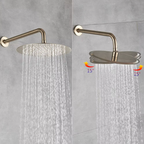 Colonne de Douche Encastrée Or Brossé – Pommeau Pluie et Douchette à Main avec Mitigeur