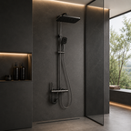 Colonne de Douche Chrome Moderne – Pommeau Pluie et Douchette Réglable