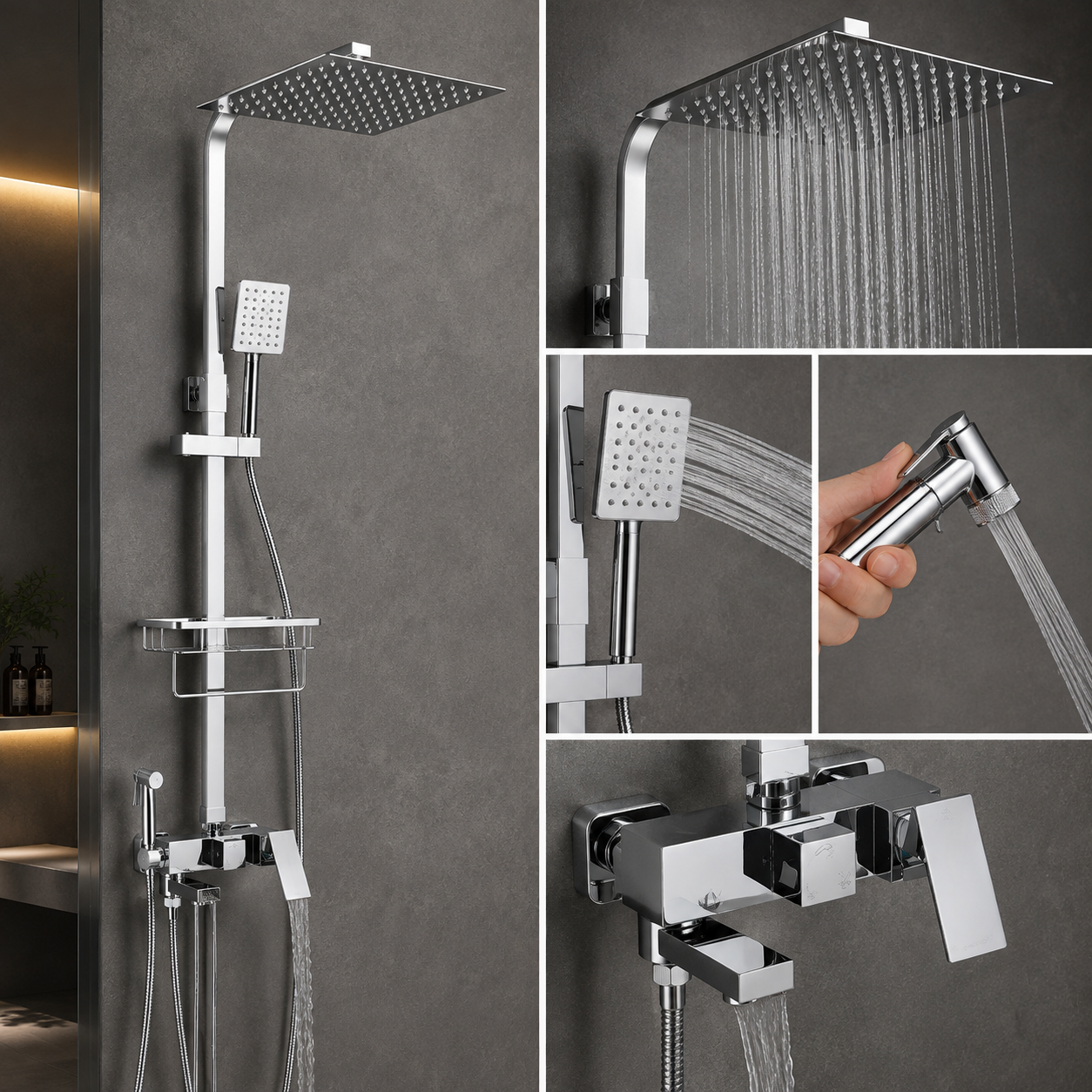 Colonne de Douche Noir – Douche Pluie et Mitigeur Salle de Bain (Copie)