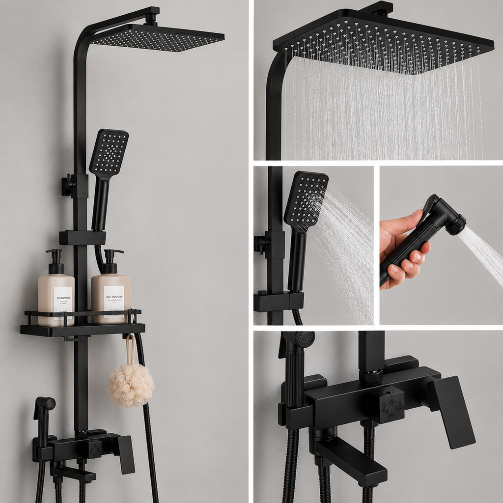 Colonne de Douche Noir – Douche Pluie et Mitigeur Salle de Bain (Copie)