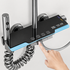 Colonne de Douche Chrome Moderne – Pommeau Pluie et Douchette Réglable