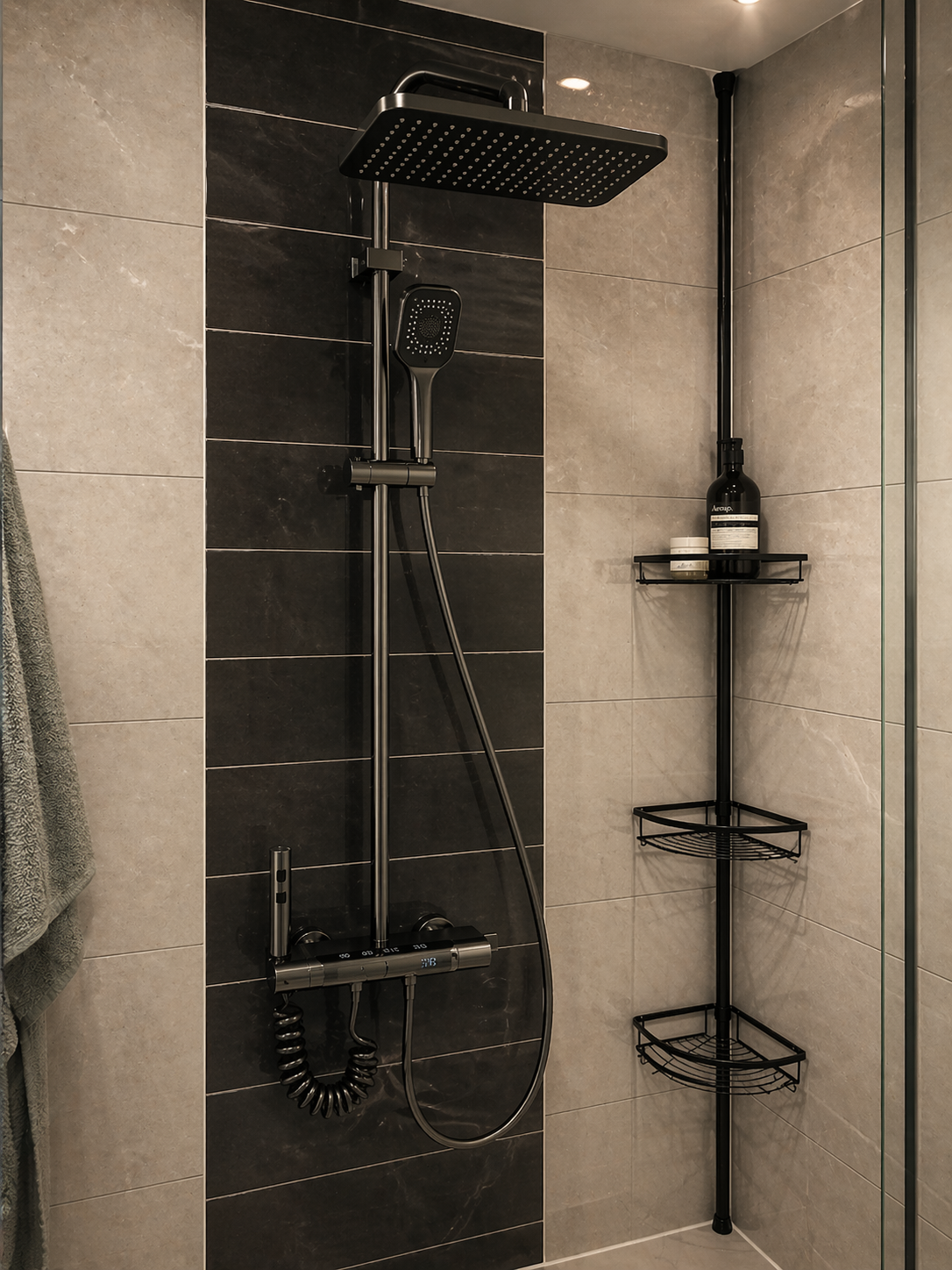 Colonne de Douche Moderne avec Affichage Digital – Double Sortie Pluie & Douchette