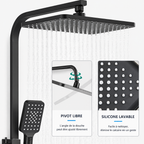Colonne de Douche Noir ou Chrome – Douche Pluie et Mitigeur Salle de Bain