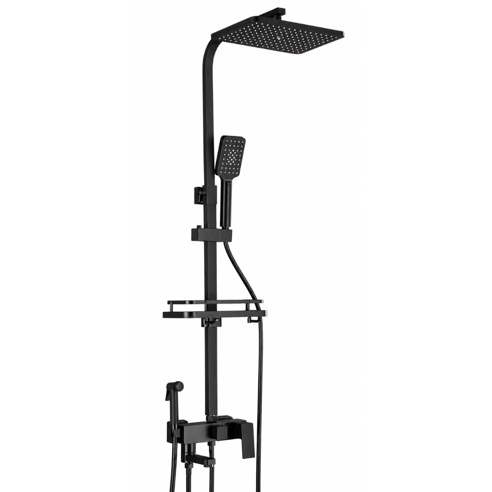 Colonne de Douche Noir ou Chrome – Douche Pluie et Mitigeur Salle de Bain