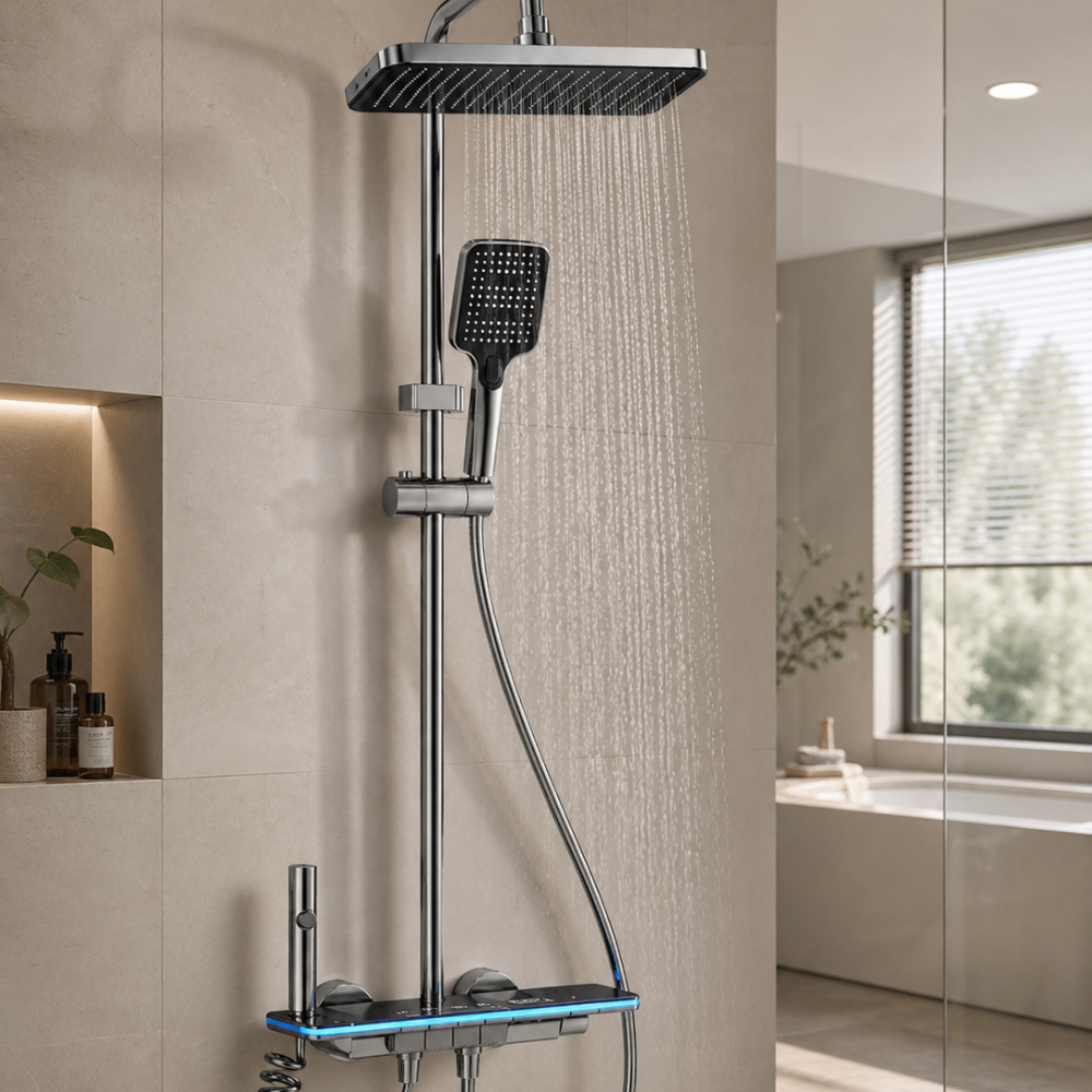 Colonne de Douche avec Affichage Digital LED – Design Moderne (Chrome)